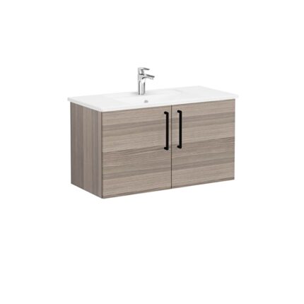 VitrA Root Flat Lavabo Dolabı, 100 cm, İki Kapaklı, Köşeli Lavabo, Cordoba