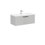 VitrA Root Flat Lavabo Dolabı, 100 cm, Bir Çekmeceli, Köşeli Lavabo, Parlak İnci Grisi - Görsel 6