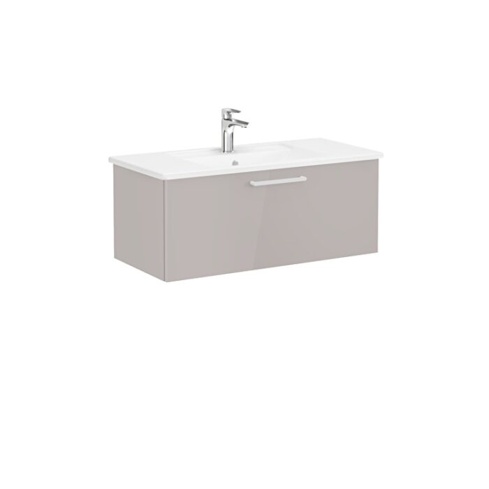 VitrA Root Flat Lavabo Dolabı, 100 cm, Bir Çekmeceli, Köşeli Lavabo, Parlak Sahra Beji - Görsel 6