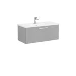 VitrA Root Flat Lavabo Dolabı, 100 cm, Bir Çekmeceli, Köşeli Lavabo, Mat Kaya Gri - 68242 - Banyo Alt Modülleri - 1
