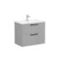 VitrA Root Flat Lavabo Dolabı, 80 cm, İki Çekmeceli, Köşeli Lavabo, Mat Kaya Gri - 68285 - Banyo Alt Modülleri