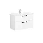 VitrA Root Flat Lavabo Dolabı, 100 cm, İki Çekmeceli, Köşeli Lavabo, Parlak Beyaz - 68303 - Banyo Alt Modülleri - 2
