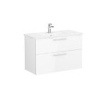 VitrA Root Flat Lavabo Dolabı, 100 cm, İki Çekmeceli, Köşeli Lavabo, Parlak Beyaz - 68303 - Banyo Alt Modülleri