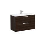 VitrA Root Flat Lavabo Dolabı, 100 cm, İki Çekmeceli, Köşeli Lavabo, Ceviz - 68311 - Banyo Alt Modülleri - 2