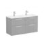 VitrA Root Flat Lavabo Dolabı, 120 cm, Dört Çekmeceli, Yuvarlak Lavabo, Mat Kaya Gri - 68373 - Banyo Alt Modülleri