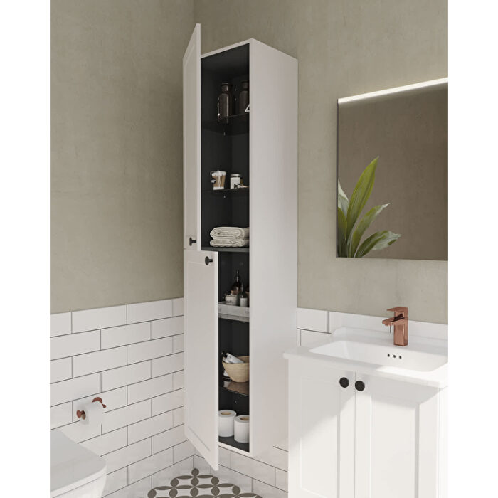 VitrA Root Classic Boy Dolabı, 40 cm, İki Kapaklı, Mat Beyaz - Görsel 6