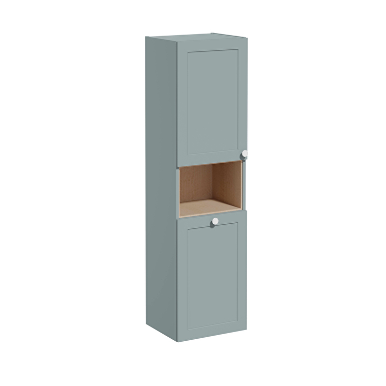 VitrA Root Classic Boy Dolabı, 40 cm, İki Kapaklı, Kısa, Çamaşır Sepetli, Mat Fiyord Yeşili, Sol