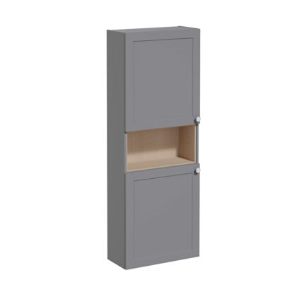 VitrA Root Classic Boy Dolabı, 55 cm, İki Kapaklı, Dar, Kısa, Mat Gri