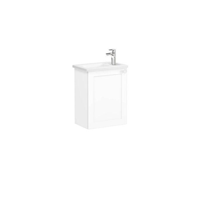 VitrA Root Classic Lavabo Dolabı, 45 cm, Bir Kapaklı, Dar, Köşeli Lavabo, Mat Beyaz, Sol - 68603 - Banyo Alt Modülleri - 1