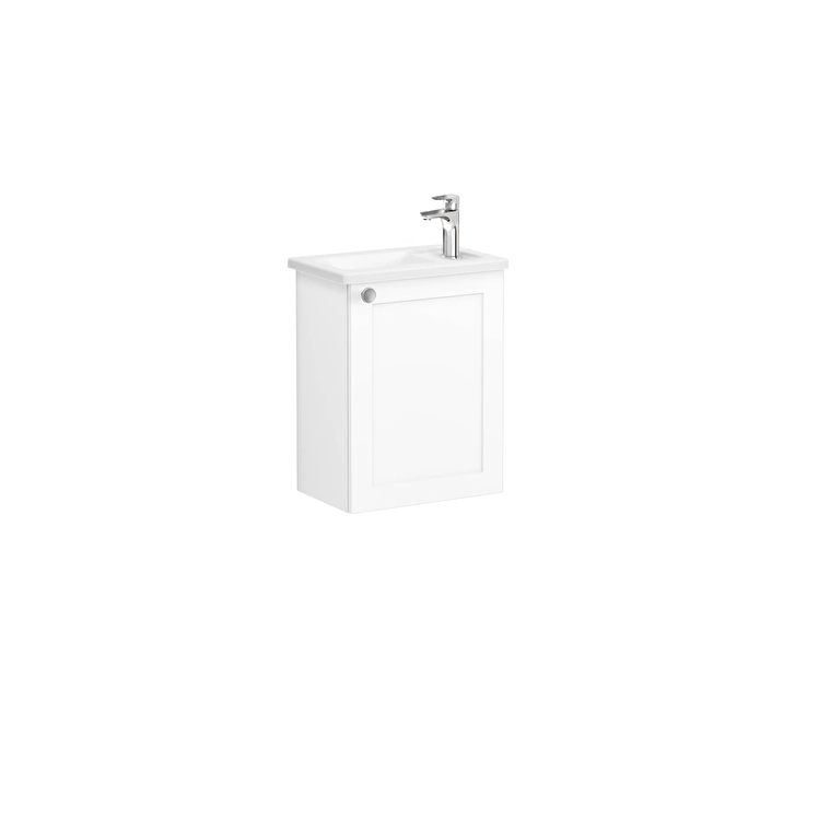 VitrA Root Classic Lavabo Dolabı, 45 cm, Bir Kapaklı, Dar, Köşeli Lavabo, Mat Beyaz, Sağ - 68610 - Banyo Alt Modülleri