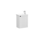 VitrA Root Classic Lavabo Dolabı, 45 cm, Bir Kapaklı, Dar, Köşeli Lavabo, Mat Açık Gri, Sağ - Görsel 2