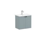 VitrA Root Classic Lavabo Dolabı, 60 cm, İki Kapaklı, Dar, Yuvarlak Lavabo, Mat Fiyord Yeşili - 68641 - Banyo Alt Modülleri - 1