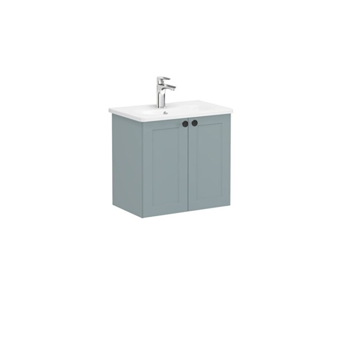 68641_f4d399472a744f508a3a6056469b4f337c9ee42a-2.jpg VitrA Root Classic Lavabo Dolabı, 60 cm, İki Kapaklı, Dar, Yuvarlak Lavabo, Mat Fiyord Yeşili - 68641 - Banyo Alt Modülleri - 1