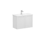 VitrA Root Classic Lavabo Dolabı, 80 cm, İki Kapaklı, Dar, Yuvarlak Lavabo, Mat Açık Gri - 68653 - Banyo Alt Modülleri