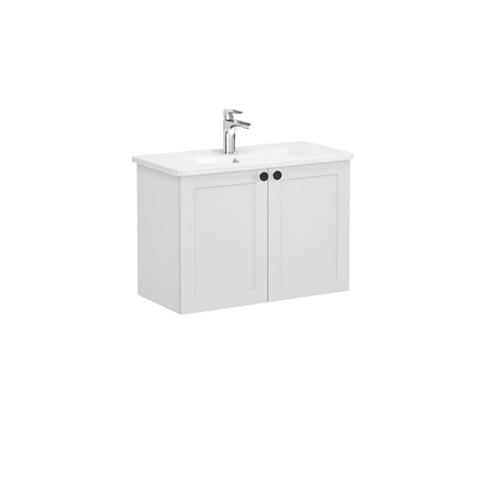 68653_a1156fd89469de5088a8ffcd5320d429b24404ea-2.jpg VitrA Root Classic Lavabo Dolabı, 80 cm, İki Kapaklı, Dar, Yuvarlak Lavabo, Mat Açık Gri - 68653 - Banyo Alt Modülleri - 1
