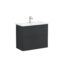 VitrA Root Classic Lavabo Dolabı, 80 cm, İki Çekmeceli, Dar, Yuvarlak Lavabo, Mat Grafit - 68684 - Banyo Alt Modülleri