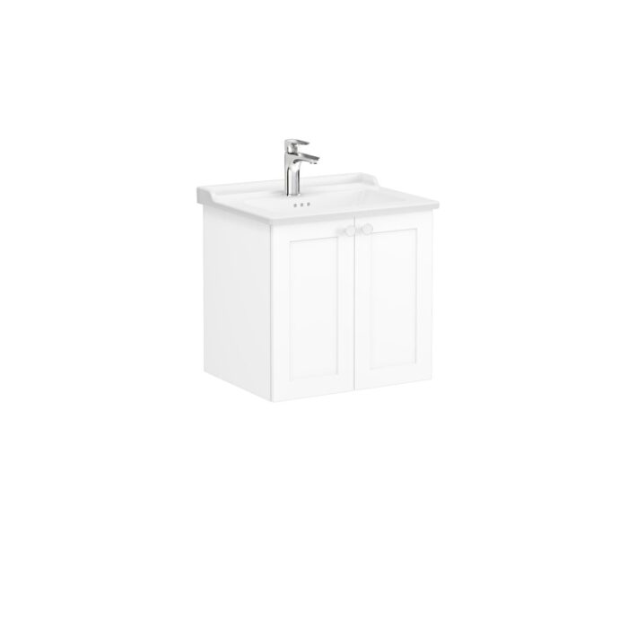 VitrA Root Classic Lavabo Dolabı, 60 cm, İki Kapaklı, Klasik Lavabo, Mat Beyaz - Görsel 3