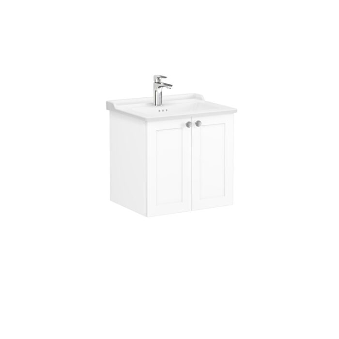 VitrA Root Classic Lavabo Dolabı, 60 cm, İki Kapaklı, Klasik Lavabo, Mat Beyaz - Görsel 4