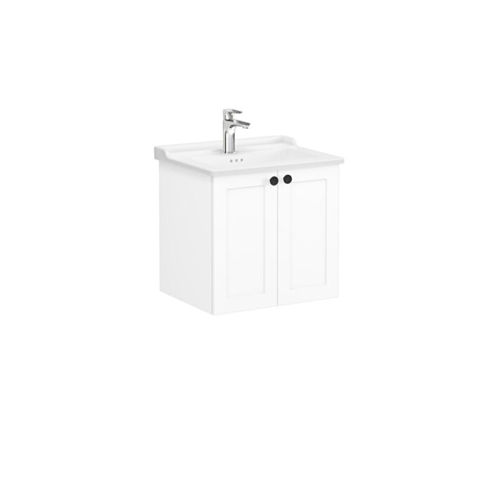 VitrA Root Classic Lavabo Dolabı, 60 cm, İki Kapaklı, Klasik Lavabo, Mat Beyaz - Görsel 2