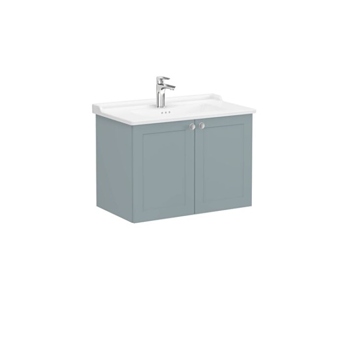 VitrA Root Classic Lavabo Dolabı, 80 cm, İki Kapaklı, Klasik Lavabo, Mat Fiyord Yeşili - Görsel 3