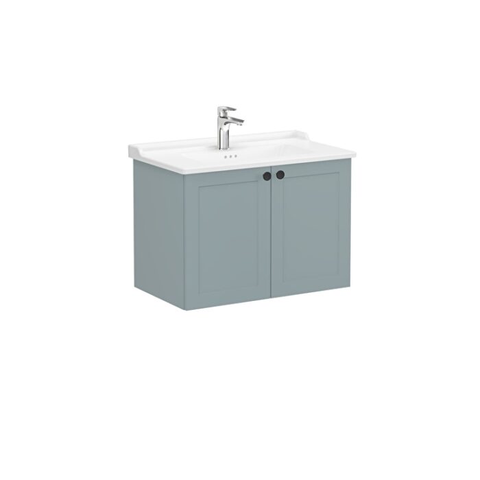 VitrA Root Classic Lavabo Dolabı, 80 cm, İki Kapaklı, Klasik Lavabo, Mat Fiyord Yeşili - Görsel 2
