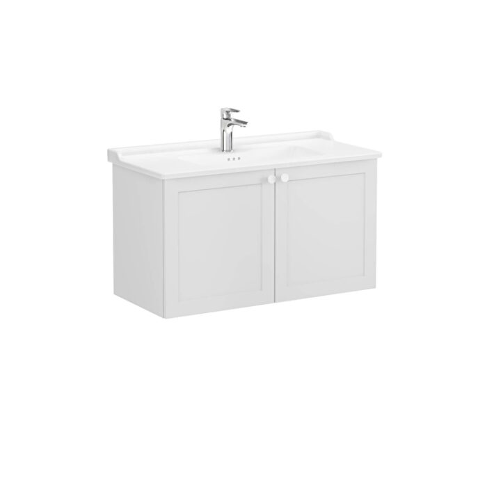 VitrA Root Classic Lavabo Dolabı, 100 cm, İki Kapaklı, Klasik Lavabo, Mat Açık Gri - Görsel 3