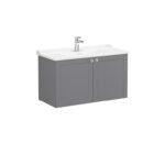 VitrA Root Classic Lavabo Dolabı, 100 cm, İki Kapaklı, Klasik Lavabo, Mat Gri - Görsel 3
