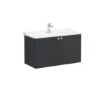 VitrA Root Classic Lavabo Dolabı, 100 cm, İki Kapaklı, Klasik Lavabo, Mat Grafit - 68747 - Banyo Alt Modülleri - 1