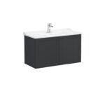 VitrA Root Classic Lavabo Dolabı, 100 cm, İki Kapaklı, Klasik Lavabo, Mat Grafit - 68747 - Banyo Alt Modülleri