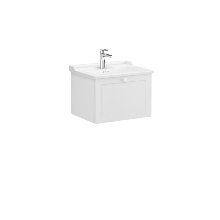 VitrA Root Classic Lavabo Dolabı, 60 cm, Bir Çekmeceli, Klasik Lavabo, Mat Açık Gri - Görsel 2
