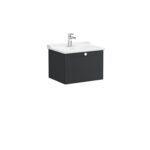 VitrA Root Classic Lavabo Dolabı, 60 cm, Bir Çekmeceli, Klasik Lavabo, Mat Grafit - 68789 - Banyo Alt Modülleri