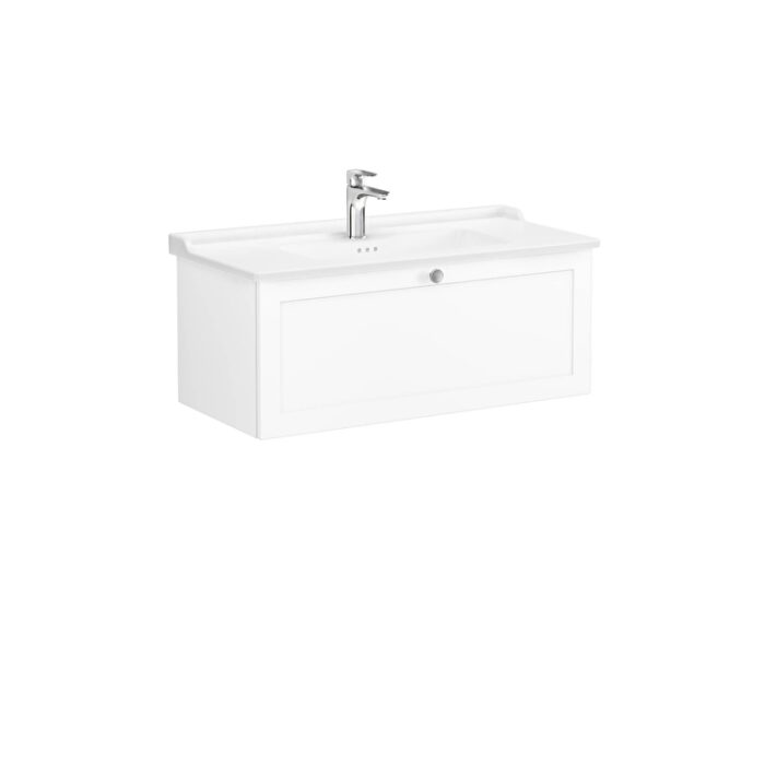 VitrA Root Classic Lavabo Dolabı, 100 cm, Bir Çekmeceli, Klasik Lavabo, Mat Beyaz - Görsel 3