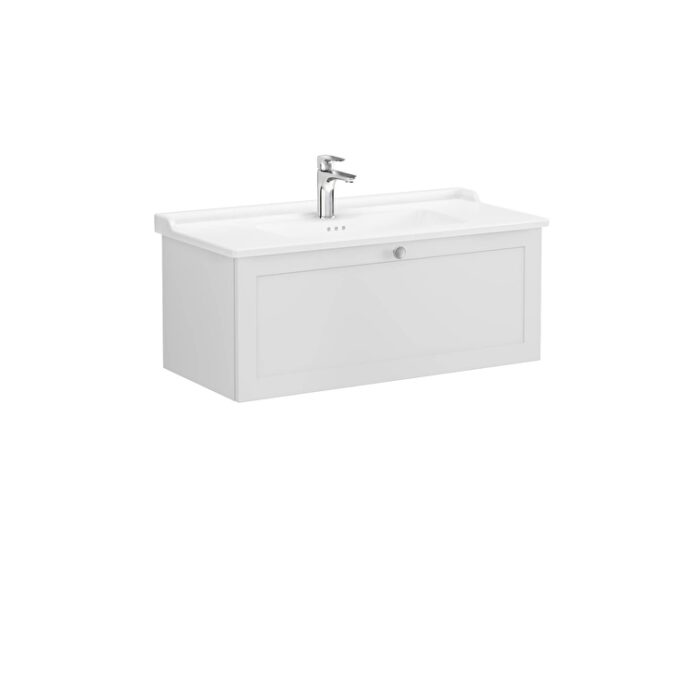 VitrA Root Classic Lavabo Dolabı, 100 cm, Bir Çekmeceli, Klasik Lavabo, Mat Açık Gri - Görsel 3