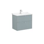 VitrA Root Classic Lavabo Dolabı, 80 cm, İki Çekmeceli, Klasik Lavabo, Mat Fiyord Yeşili - 68872 - Banyo Alt Modülleri
