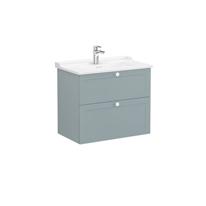 VitrA Root Classic Lavabo Dolabı, 80 cm, İki Çekmeceli, Klasik Lavabo, Mat Fiyord Yeşili - 68872 - Banyo Alt Modülleri - 5