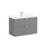 VitrA Root Classic Lavabo Dolabı, 100 cm, İki Çekmeceli, Klasik Lavabo, Mat Gri - 68892 - Banyo Alt Modülleri