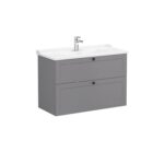 VitrA Root Classic Lavabo Dolabı, 100 cm, İki Çekmeceli, Klasik Lavabo, Mat Gri - 68892 - Banyo Alt Modülleri - 1