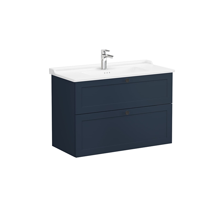 VitrA Root Classic Lavabo Dolabı, 100 cm, İki Çekmeceli, Klasik Lavabo, Mat Lacivert - 68895 - Banyo Alt Modülleri