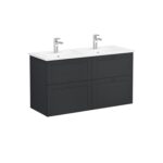 VitrA Root Classic Lavabo Dolabı, 120 cm, Dört Çekmeceli, Köşeli Lavabo, Mat Grafit - Görsel 2