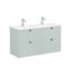 VitrA Root Classic Lavabo Dolabı, 120 cm, Dört Çekmeceli, Köşeli Lavabo, Mat Retro Yeşil - 68945 - Banyo Alt Modülleri