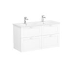 VitrA Root Classic Lavabo Dolabı, 120 cm, Dört Çekmeceli, Yuvarlak Lavabo, Mat Beyaz - 68946 - Banyo Alt Modülleri - 1