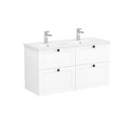 VitrA Root Classic Lavabo Dolabı, 120 cm, Dört Çekmeceli, Yuvarlak Lavabo, Mat Beyaz - 68946 - Banyo Alt Modülleri