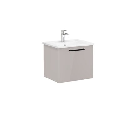VitrA Root Flat Lavabo Dolabı, 60 cm, Bir Çekmeceli, Köşeli Lavabo, Parlak Sahra Beji