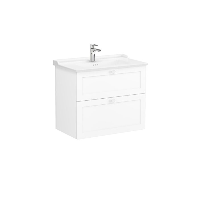 VitrA Root Classic Lavabo Dolabı, 80 cm, İki Çekmeceli, Klasik Lavabo, Mat Beyaz - 68869 - Banyo Alt Modülleri - 2