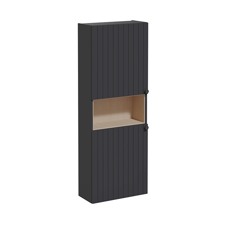 Vitra Root Groove Boy Dolabı, 55 cm, İki Kapaklı, Dar, Kısa, Mat Grafit - 69111 - Boy Dolaplar