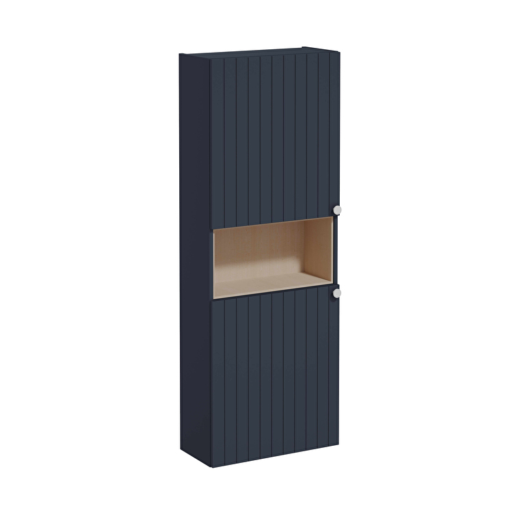 Vitra Root Groove Boy Dolabı, 55 cm, İki Kapaklı, Dar, Kısa, Mat Lacivert - 69112 - Boy Dolaplar