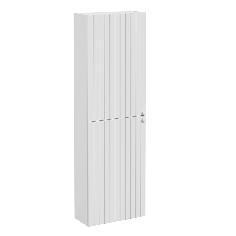 Vitra Root Groove Boy Dolabı, 55 cm, İki Kapaklı, Dar, Kısa, Mat Açık Gri - 69115 - Boy Dolaplar