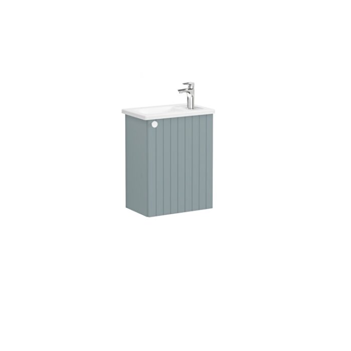 VitrA Root Groove Lavabo Dolabı, 45 cm, Bir Kapaklı, Dar, Köşeli Lavabo, Mat Fiyord Yeşili, Sağ - Görsel 2