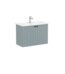 VitrA Root Groove Lavabo Dolabı, 80 cm, İki Kapaklı, Dar, Yuvarlak Lavabo, Mat Fiyord Yeşili - 69229 - Banyo Alt Modülleri