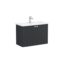 VitrA Root Groove Lavabo Dolabı, 80 cm, İki Kapaklı, Dar, Yuvarlak Lavabo, Mat Grafit - 69230 - Banyo Alt Modülleri